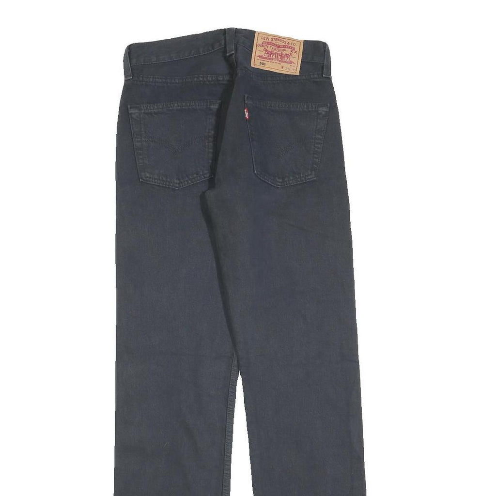 LEVI'S 501 Mens Jeans Black Regular Straight Denim W27 L32 Classic Button Fly