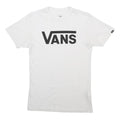 VANS Mens White Classic Logo T-Shirt S Short Sleeve Crew Neck Cotton Blend