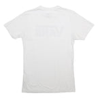 VANS Mens White Classic Logo T-Shirt S Short Sleeve Crew Neck Cotton Blend