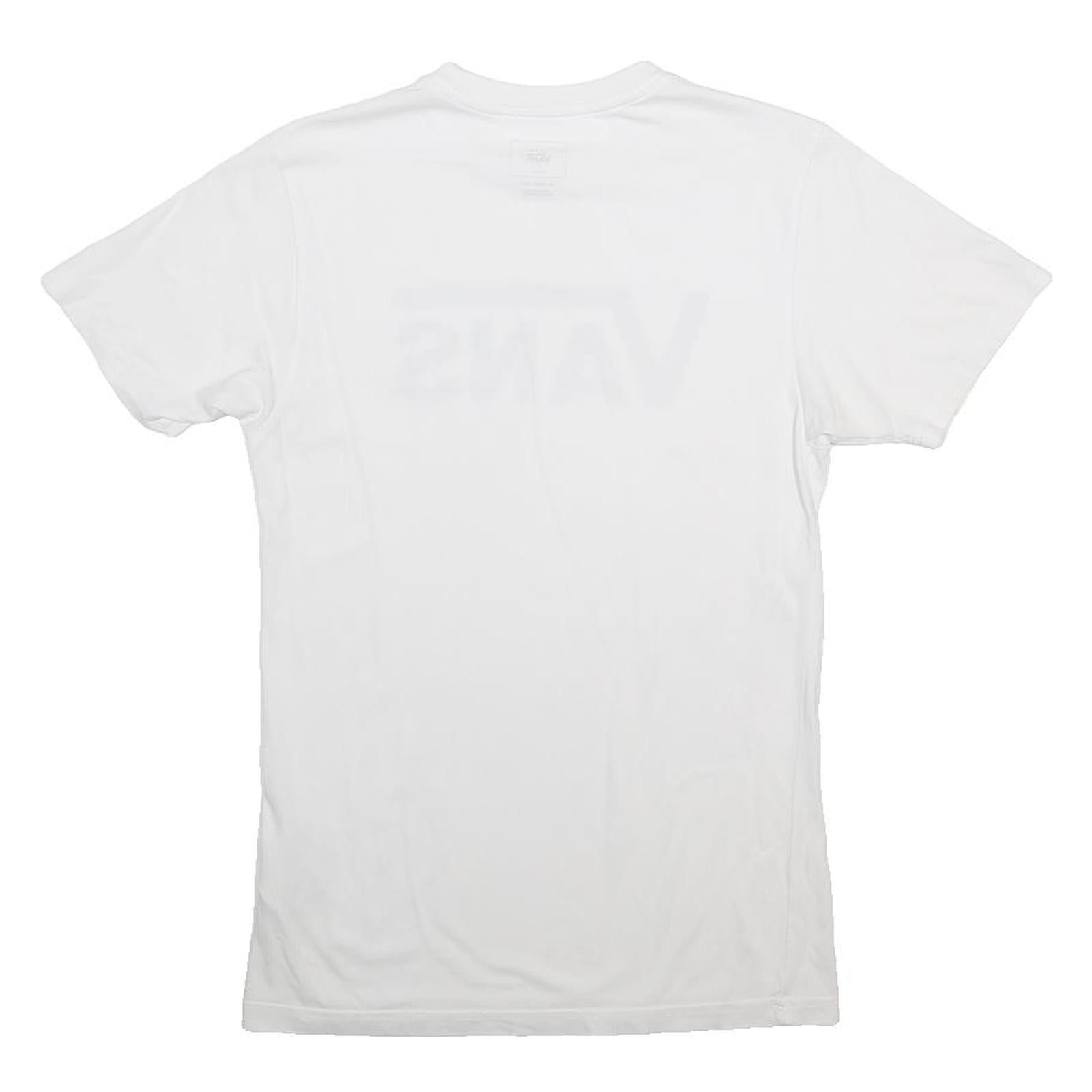 VANS Mens White Classic Logo T-Shirt S Short Sleeve Crew Neck Cotton Blend