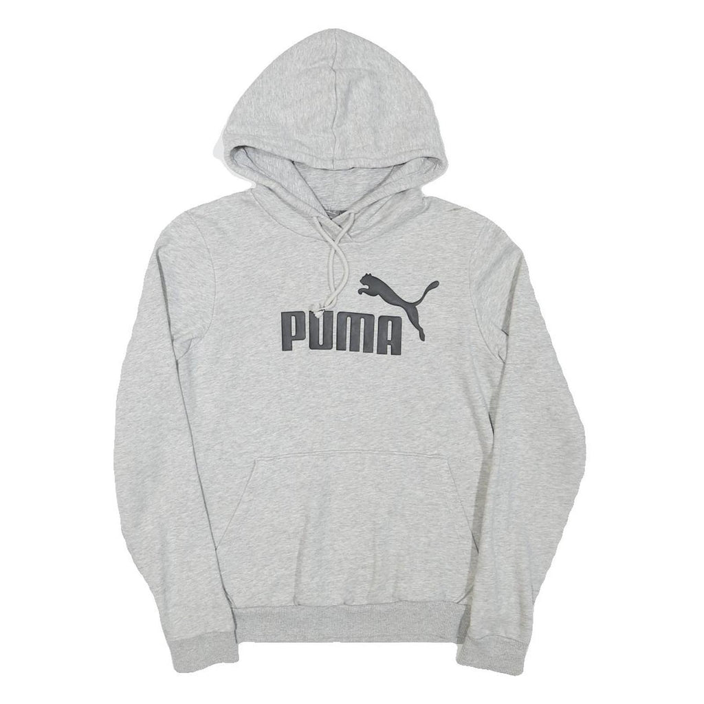 PUMA Womens Grey Pullover Hoodie S Cotton Blend Casual Sports Sweatshirt