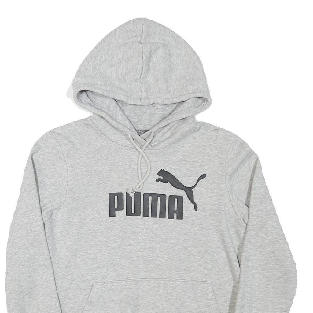 PUMA Womens Grey Pullover Hoodie S Cotton Blend Casual Sports Sweatshirt