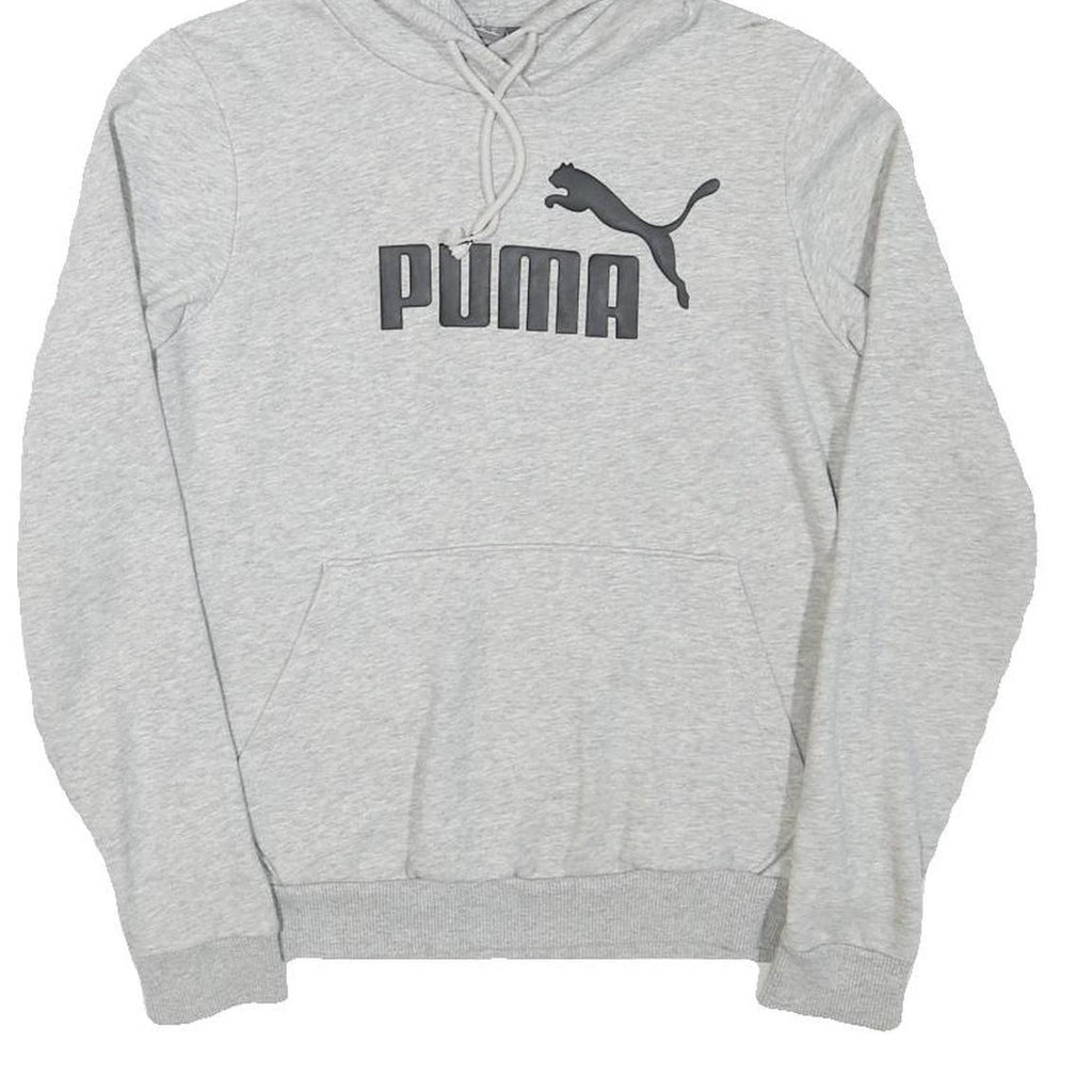PUMA Womens Grey Pullover Hoodie S Cotton Blend Casual Sports Sweatshirt