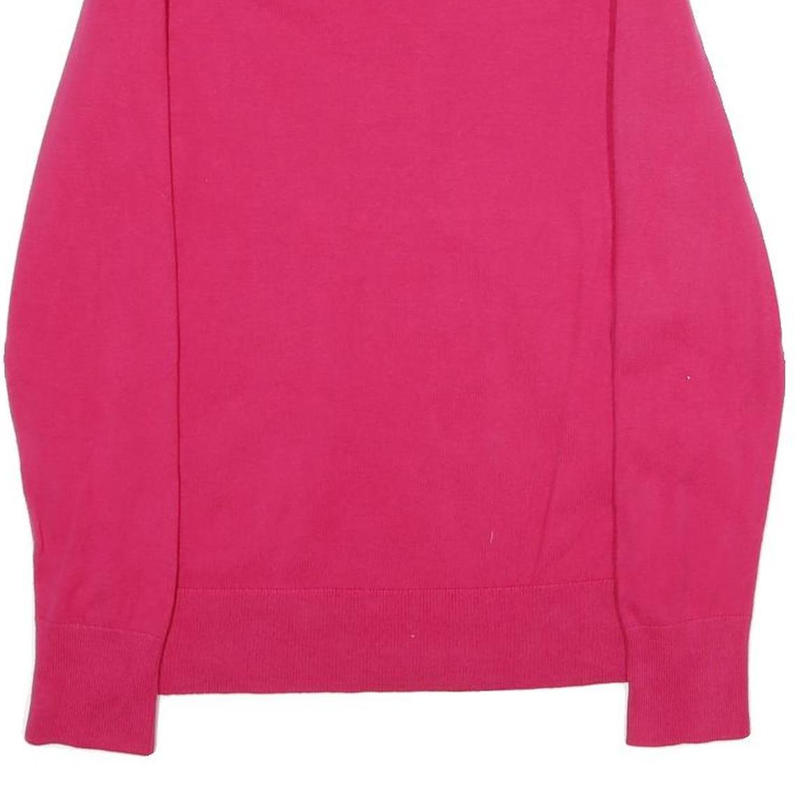 TOMMY HILFIGER Mens Red Plain V-Neck Basic Knit Jumper M Cotton Blend