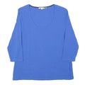 BODEN Womens Blue Basic Top 3/4 Sleeve Scoop Neck UK 22 Cotton Blend Casual