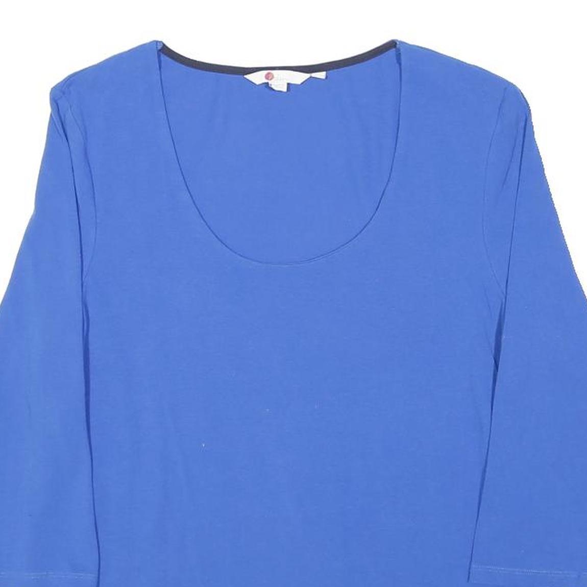 BODEN Womens Blue Basic Top 3/4 Sleeve Scoop Neck UK 22 Cotton Blend Casual