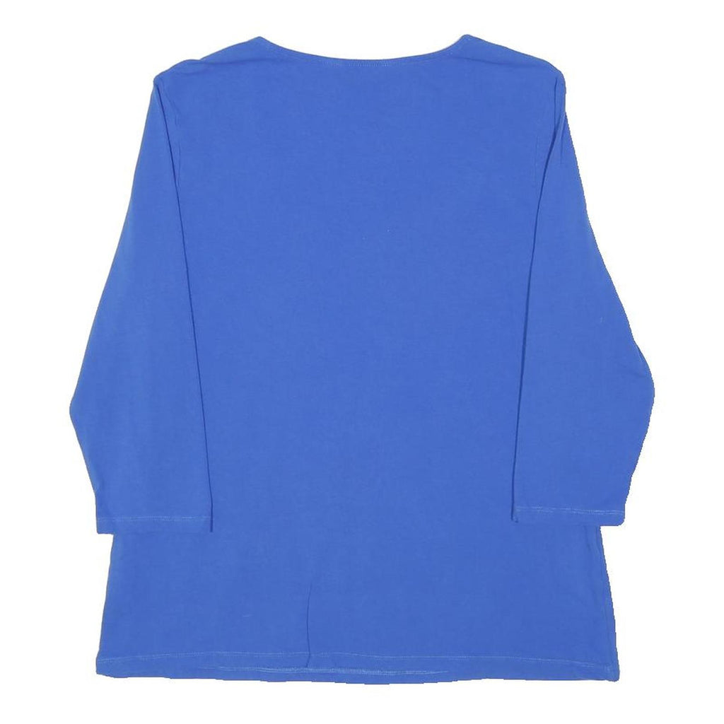 BODEN Womens Blue Basic Top 3/4 Sleeve Scoop Neck UK 22 Cotton Blend Casual