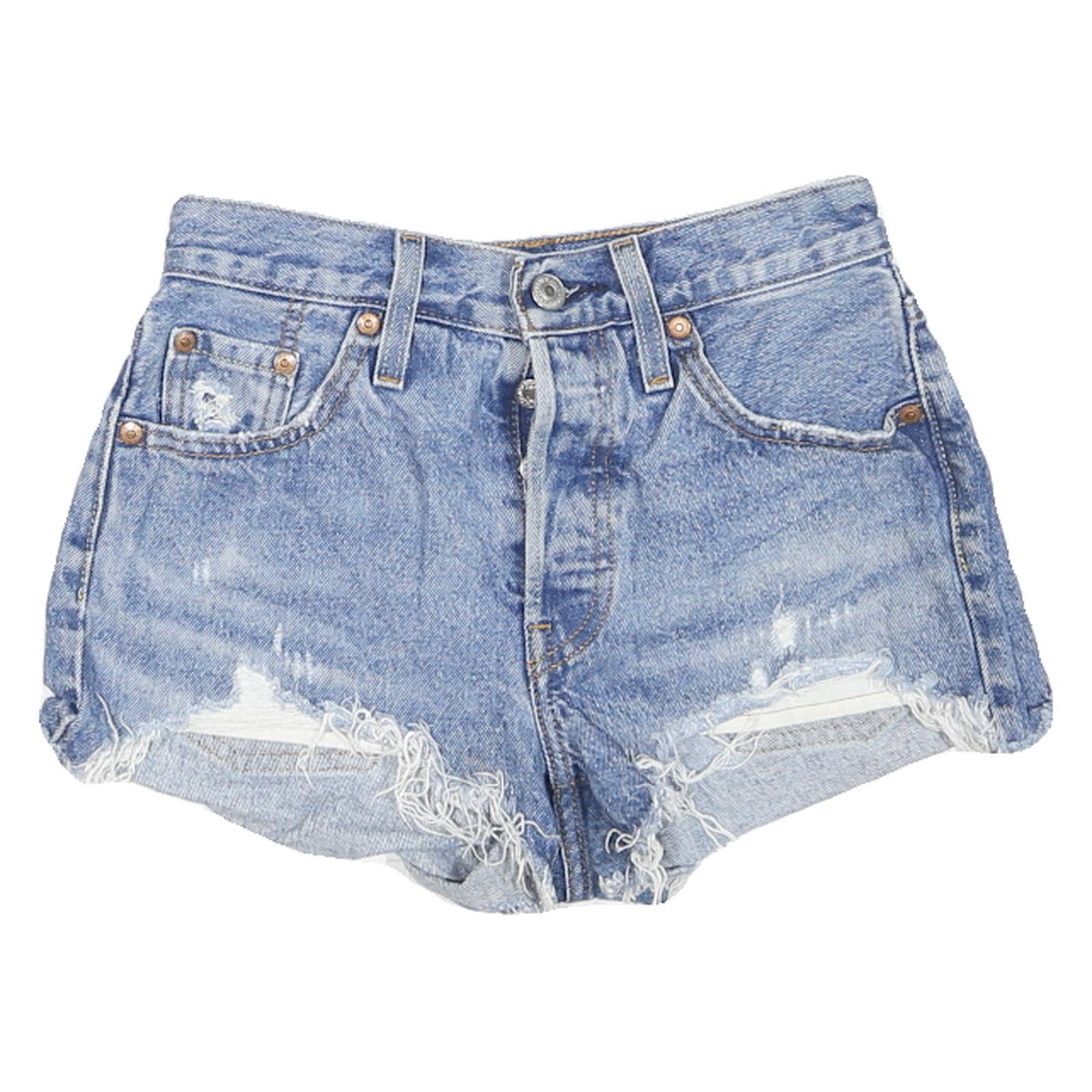 LEVI'S Womens Blue Denim Casual Cut-Off Shorts XXS W23 Ripped Summer