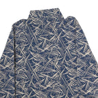 Womens Blue & Cream Abstract Print Shirt M Button Down Long Sleeve Polyester