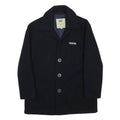 CAT Mens Black Wool Blend Button Jacket L Classic Plain Workwear Coat