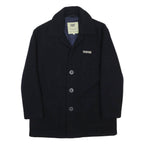 CAT Mens Black Wool Blend Button Jacket L Classic Plain Workwear Coat