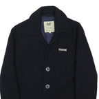 CAT Mens Black Wool Blend Button Jacket L Classic Plain Workwear Coat