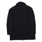 CAT Mens Black Wool Blend Button Jacket L Classic Plain Workwear Coat