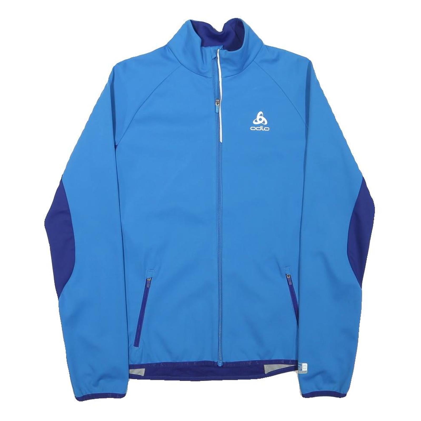 ODLO Womens Blue & Navy Zip Jacket XS Polyester Blend Athletic Activewear