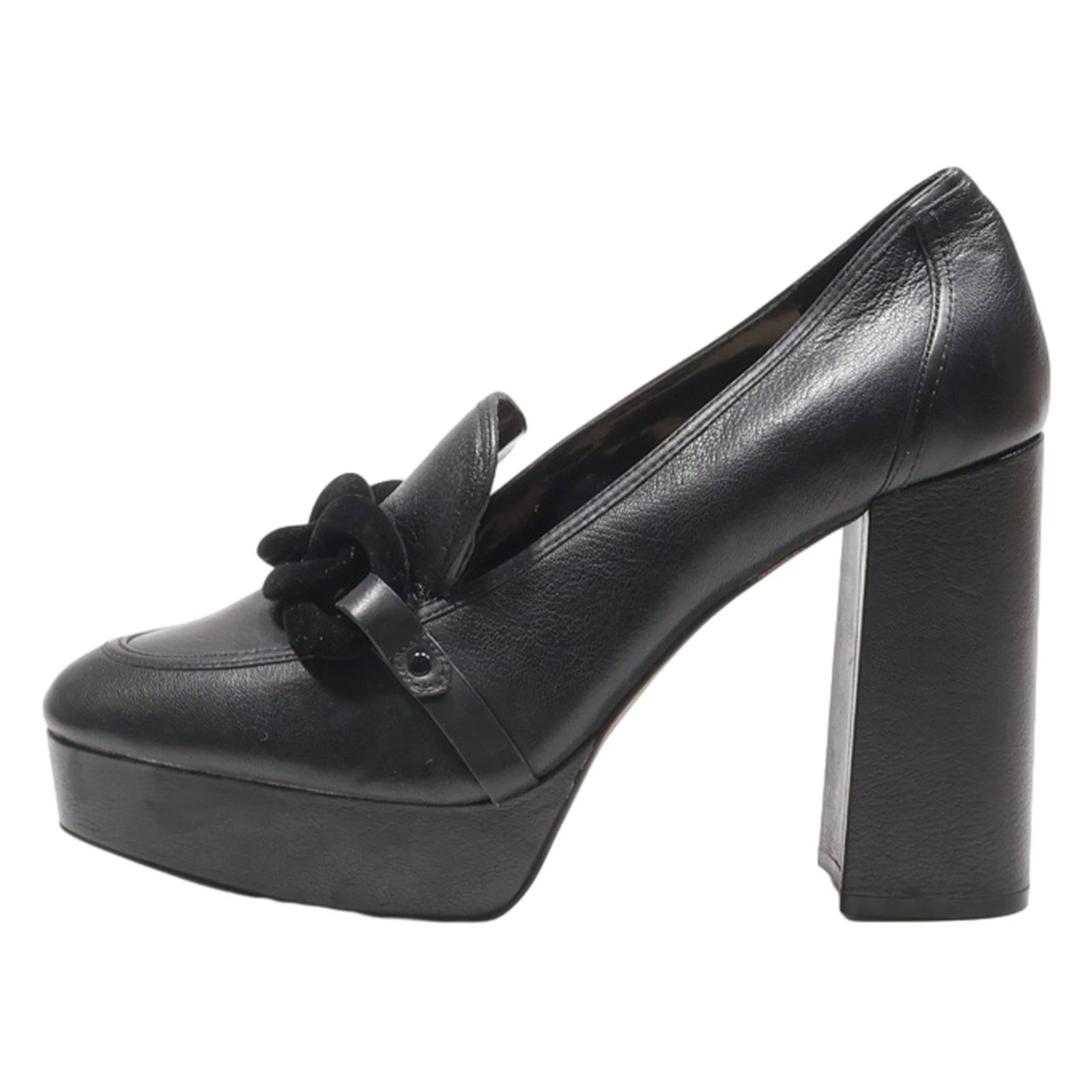 VINCE CAMUTO Platform Heels Black Leather Womens UK 9