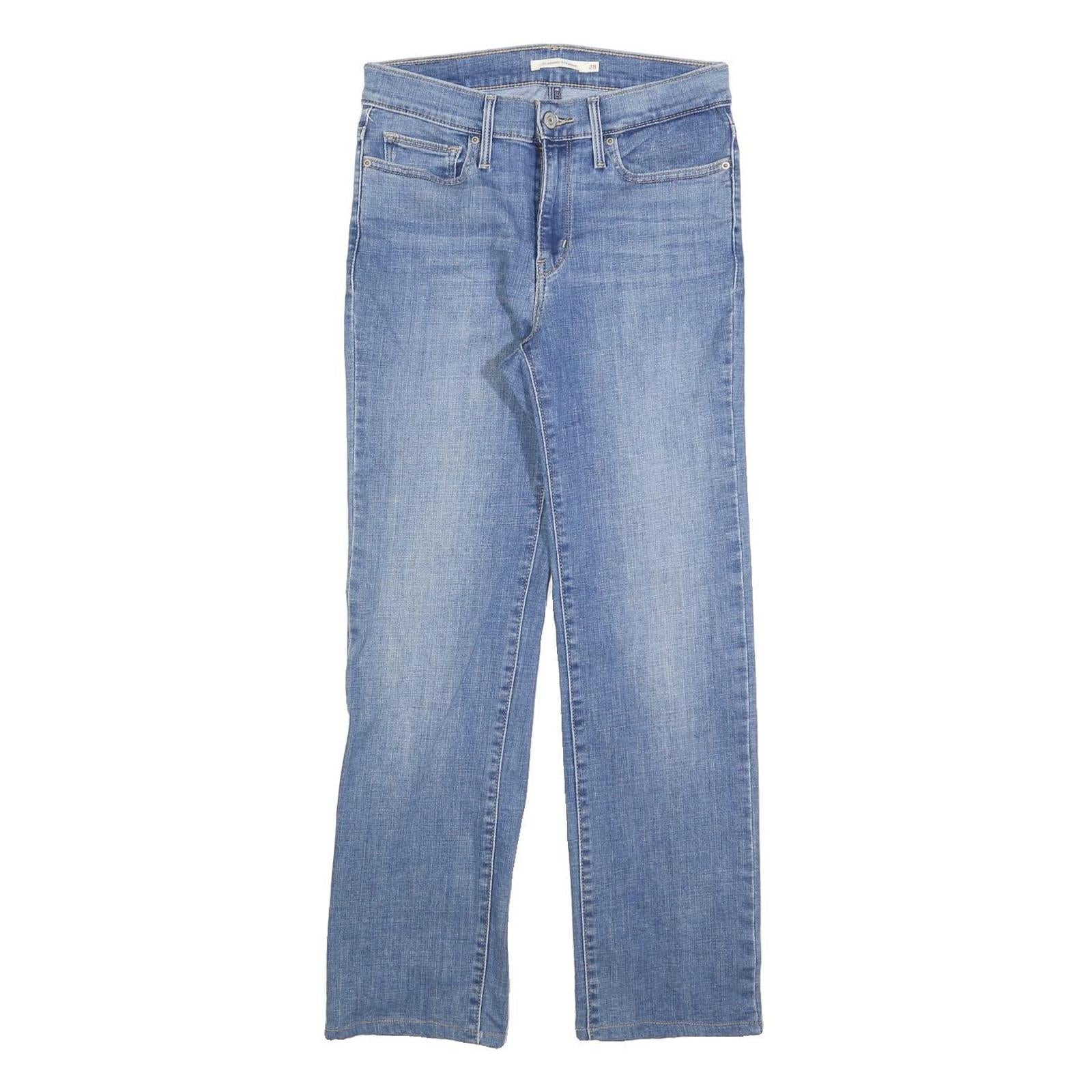 LEVI'S Womens Regular Blue Denim Jeans W28 L27 Classic Straight Cotton Blend Zip
