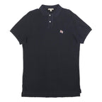 BURBERRY BRIT Womens Black Polo Shirt Jersey Cotton Blend Short Sleeve Mini