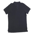 BURBERRY BRIT Womens Black Polo Shirt Jersey Cotton Blend Short Sleeve Mini