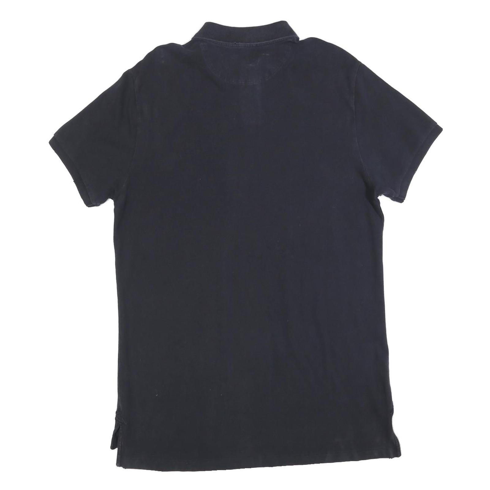 BURBERRY BRIT Womens Black Polo Shirt Jersey Cotton Blend Short Sleeve Mini