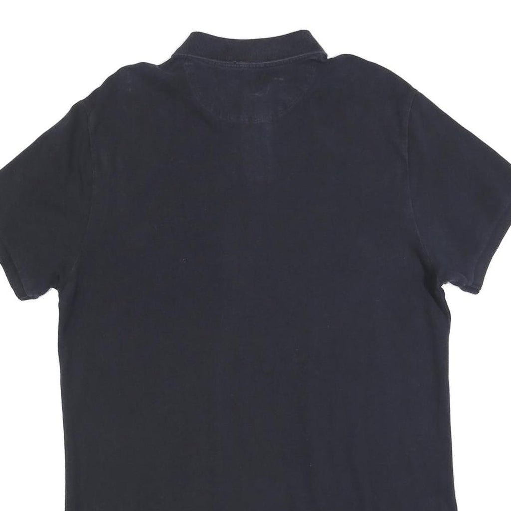 BURBERRY BRIT Womens Black Polo Shirt Jersey Cotton Blend Short Sleeve Mini