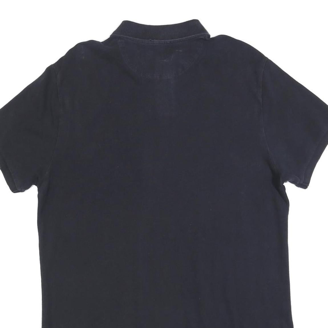 BURBERRY BRIT Womens Black Polo Shirt Jersey Cotton Blend Short Sleeve Mini