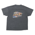Mens Charcoal Grey Compact Tour Graphic T-Shirt XL Short Sleeve Crew Neck Racing