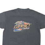 Mens Charcoal Grey Compact Tour Graphic T-Shirt XL Short Sleeve Crew Neck Racing