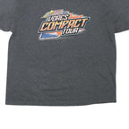 Mens Charcoal Grey Compact Tour Graphic T-Shirt XL Short Sleeve Crew Neck Racing