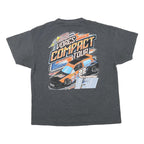 Mens Charcoal Grey Compact Tour Graphic T-Shirt XL Short Sleeve Crew Neck Racing