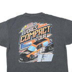 Mens Charcoal Grey Compact Tour Graphic T-Shirt XL Short Sleeve Crew Neck Racing