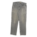 CARHARTT Mens Cotton Blend Grey Relaxed Straight Trousers W34 L30 Workwear Zip