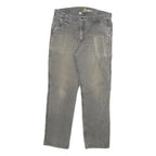 CARHARTT Mens Cotton Blend Grey Relaxed Straight Trousers W34 L30 Workwear Zip