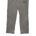 CARHARTT Mens Cotton Blend Grey Relaxed Straight Trousers W34 L30 Workwear Zip
