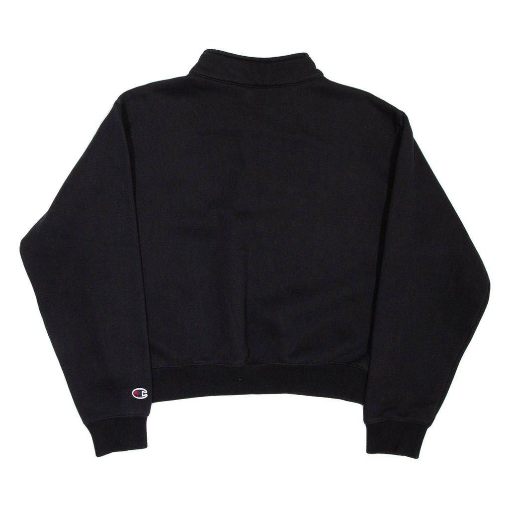 CHAMPION Womens Sweatshirt Black 1/4 Zip M