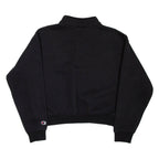 CHAMPION Womens Sweatshirt Black 1/4 Zip M