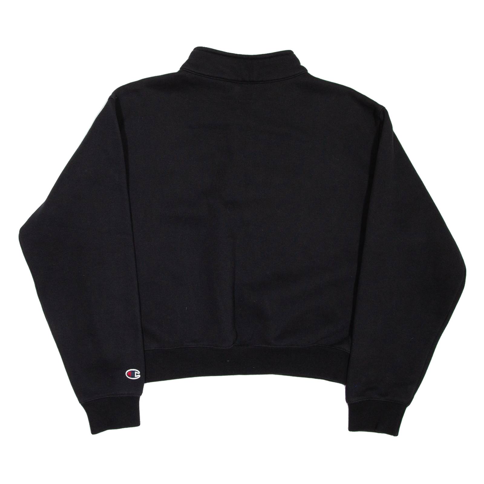 CHAMPION Womens Sweatshirt Black 1/4 Zip M