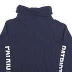 NFL Womens Blue Patriots High Neck L Sweatshirt Cotton Blend Pullover