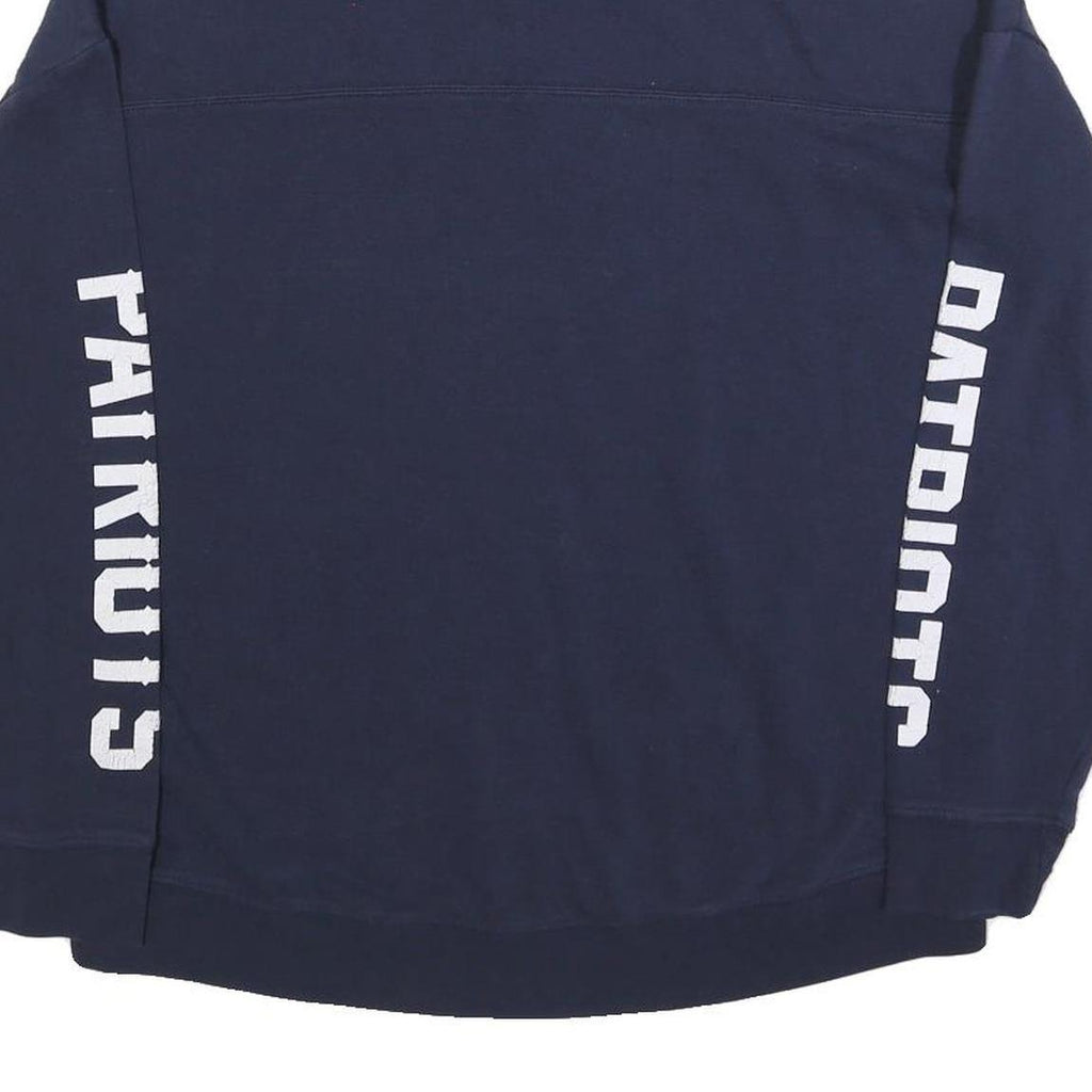 NFL Womens Blue Patriots High Neck L Sweatshirt Cotton Blend Pullover