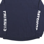 NFL Womens Blue Patriots High Neck L Sweatshirt Cotton Blend Pullover