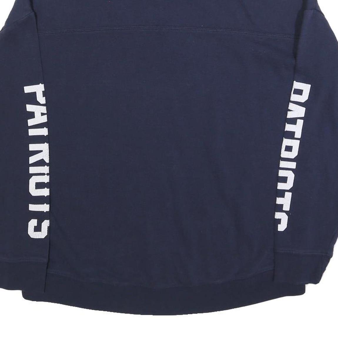 NFL Womens Blue Patriots High Neck L Sweatshirt Cotton Blend Pullover