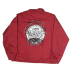 SPORTTEK Mens Red Polyester Button Jacket L Plain Lightweight Coaches Staff