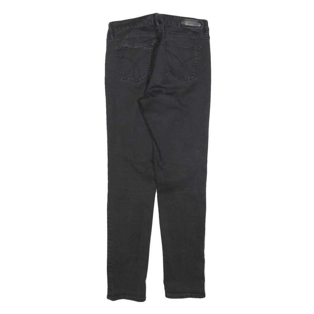 CALVIN KLEIN JEANS Womens Slim Black Denim Jeans W28 L32 Stylish Zip Closure