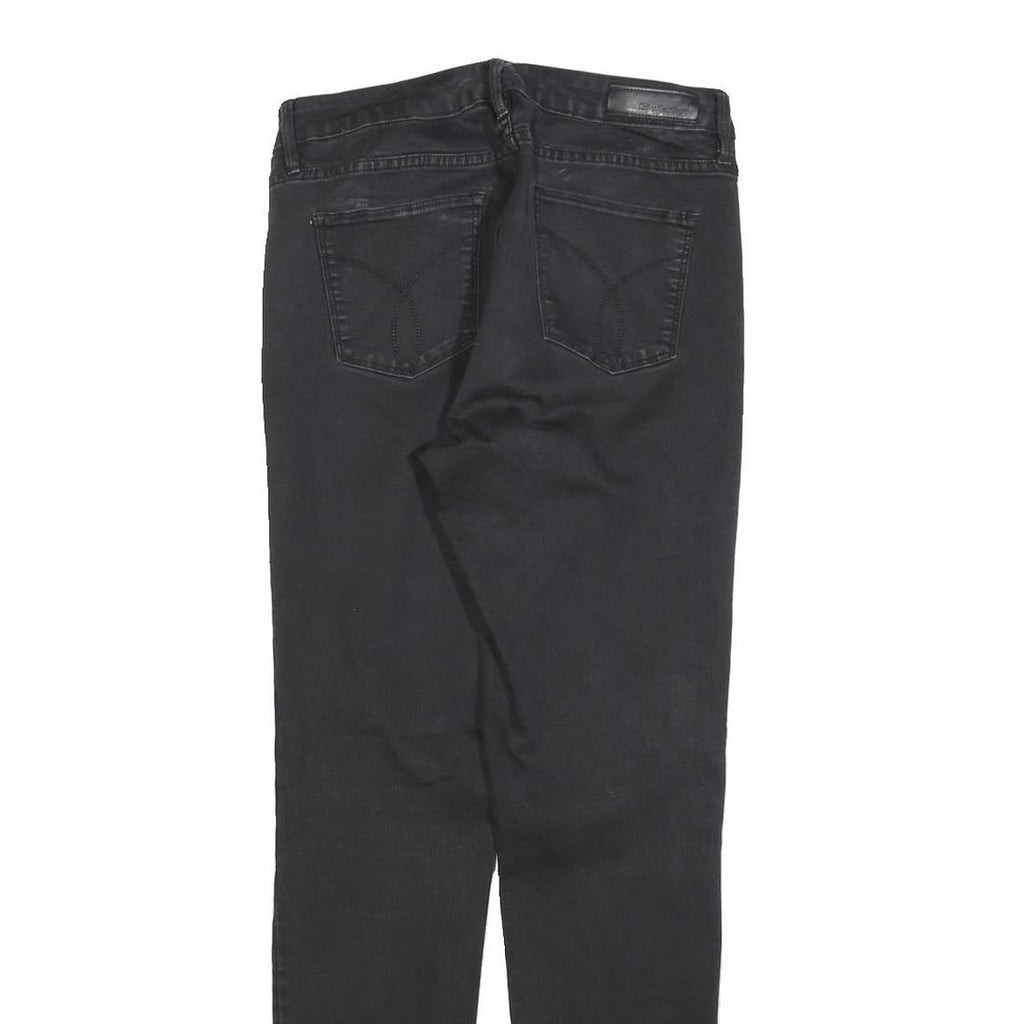 CALVIN KLEIN JEANS Womens Slim Black Denim Jeans W28 L32 Stylish Zip Closure