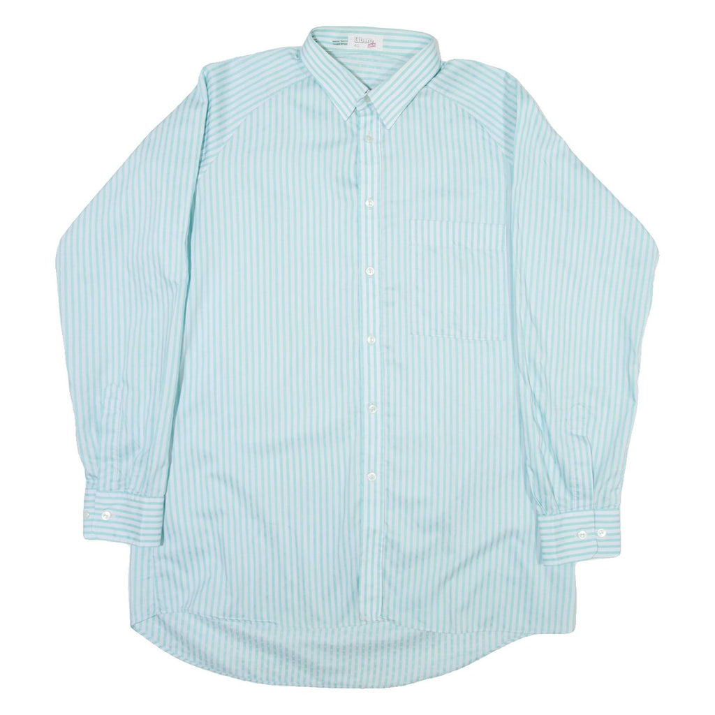LIBERO Mens Shirt Blue Striped Long Sleeve L