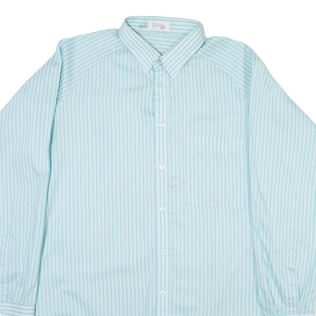 LIBERO Mens Shirt Blue Striped Long Sleeve L