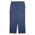 DICKIES Mens Trousers Blue Regular Straight W34 L29