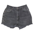 LEVI'S Womens Black Denim Floral Patch Shorts XS W26 Distressed Hem Cropped