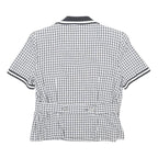 POSITIVE ATTITUDE Womens Black & White Check Double Breasted Shirt Short Sleeve