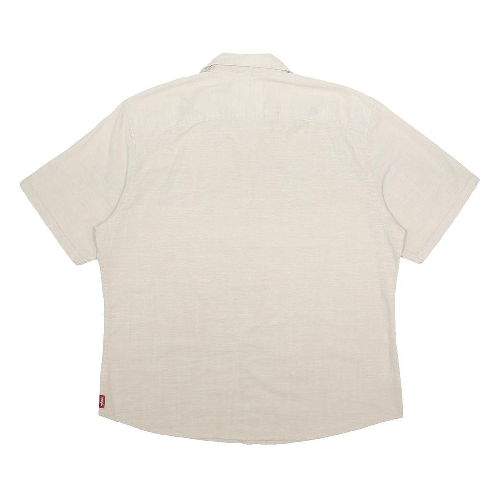 WRANGLER Mens Cream Shirt XL Cotton Blend Casual Button Pocket