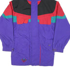 CB SPORTS Mens Purple Red & Green Outdoor Jacket M Polyester Blend Zip Hooded
